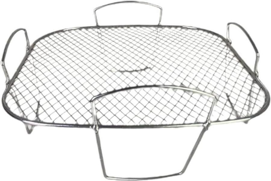 Luchtfriteuse Rek Airfryer Mand Gedroogd Fruit Maken Roestvrij Staal 205x205cm Zilver