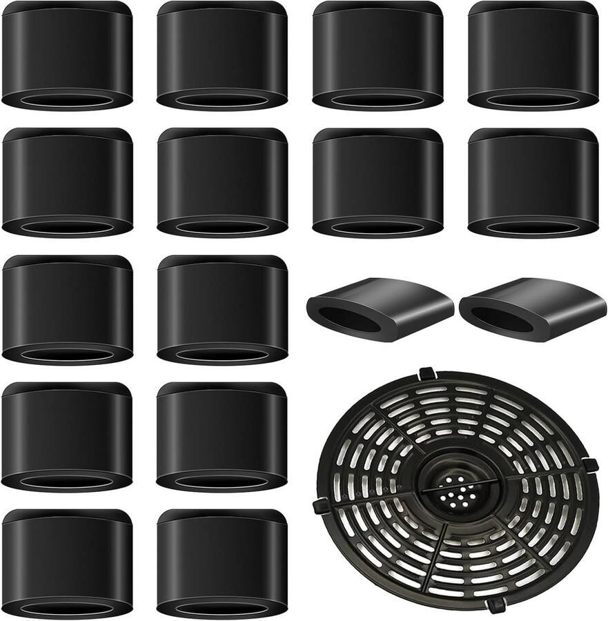 Luchtfriteuse Rubberen Bumpers Airfryer Beschermhoesjes Bescherming Lade Voordeelset 16 stuks 1.5 x 1.1 x 0.45 cm
