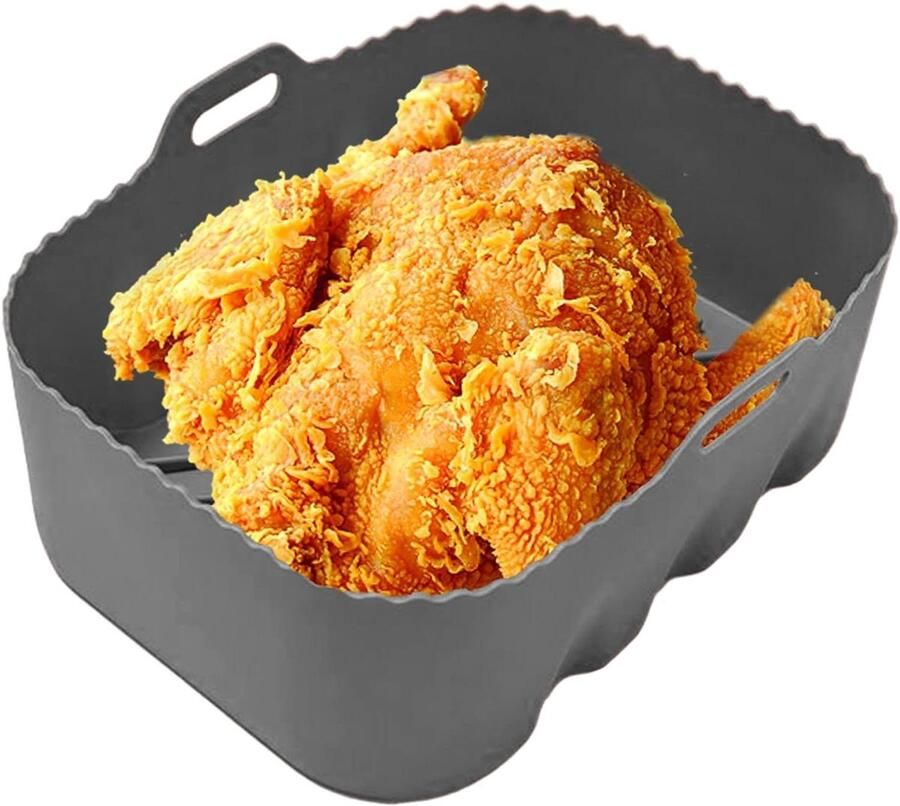 Luchtfriteuse Stoomboot Kookmatten Bakplaat Gemakkelijk Koken Antiaanbaklaag 20x15cm Grijs