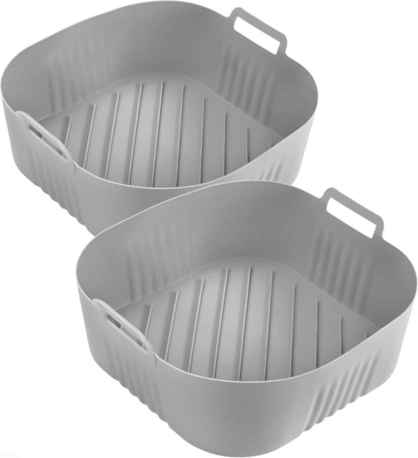Luchtfriteuse Voering Bakplaat Accessoire Gemakkelijk Koken Verbeterde Luchtstroom 23 x 23 x 8 cm Grijs