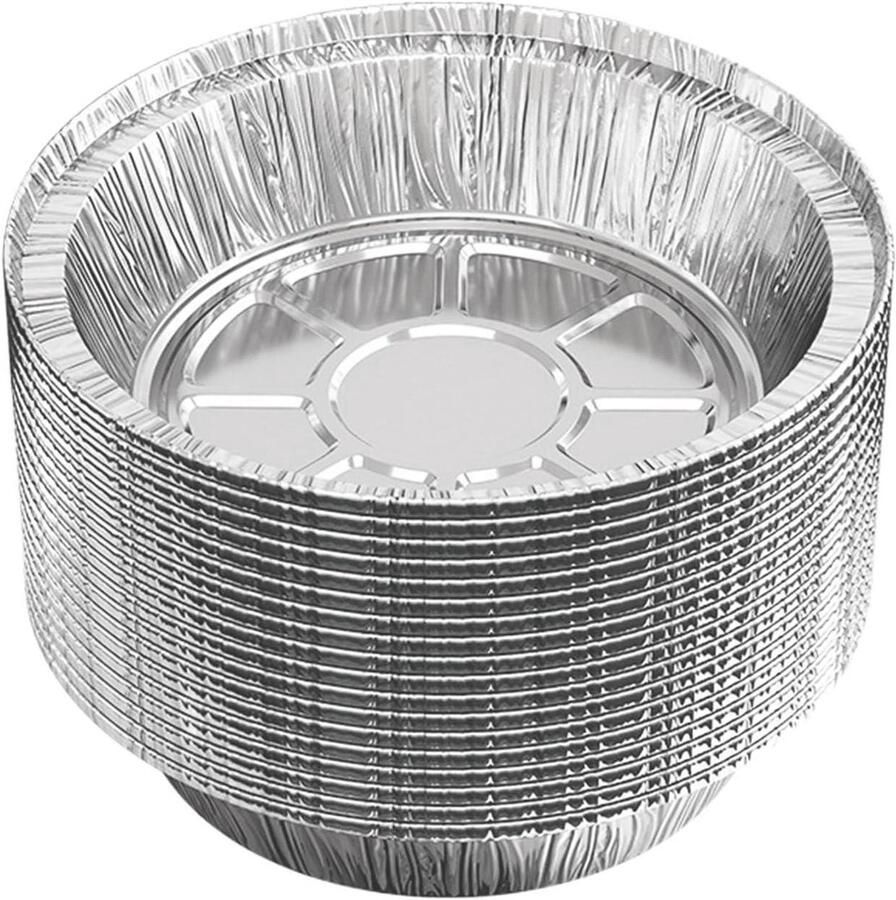 Luchtfriteuse Voeringen Aluminiumfolie Bakjes Gezond Koken Oliebestendig Ontwerp 50 Stuks Zilver