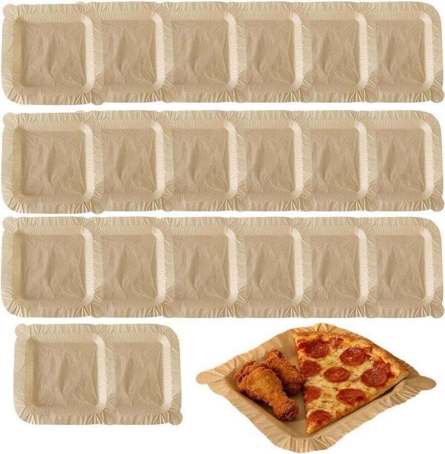 Luchtfriteuse Voeringen Bakpapier Vellen Moeiteloos Koken Hittebestendig Papier 24 cm Doorsnee Niet gespecificeerd