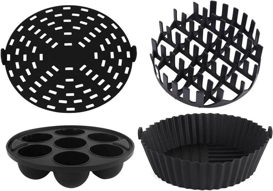 Airfryer Liners Bakvormen Gezond Bakken Herbruikbaar Siliconen 22 x 21 cm Grijs
