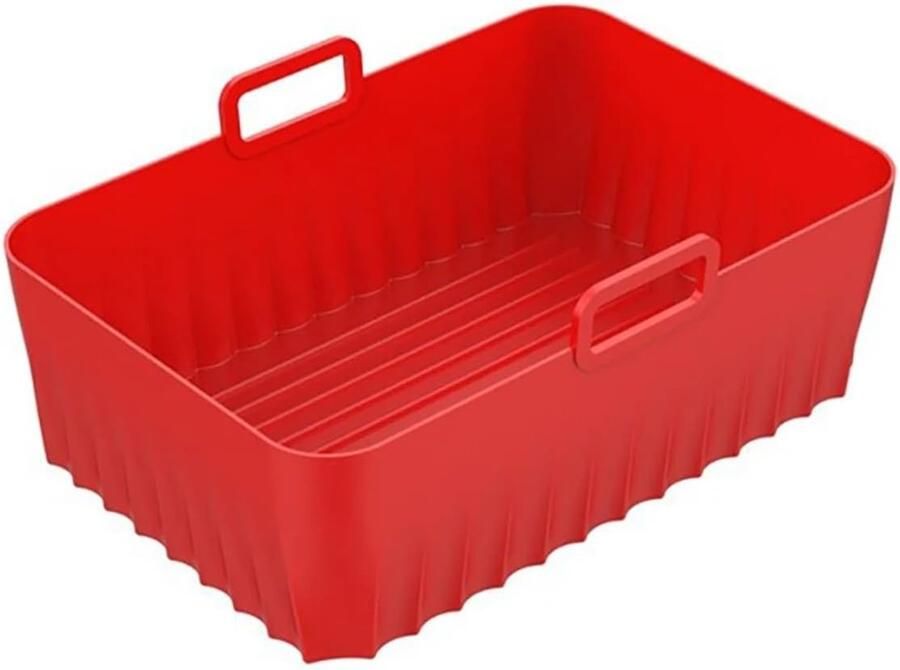 Luchtfriteuse Vorm Bakplaat Accessoire Gezond Bakken Herbruikbaar Siliconen 21.5 x 14.5 cm Rood