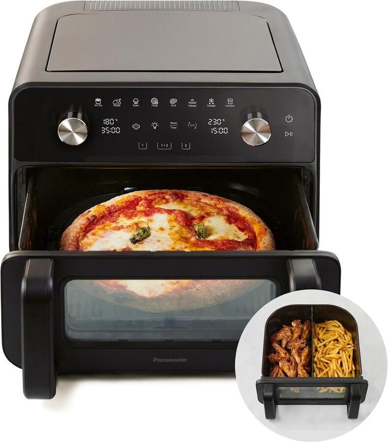 Luchtfriteuse XL Crispy Friteuse Gezond Koken Dubbele Zone Flex 96 Liter Zwart