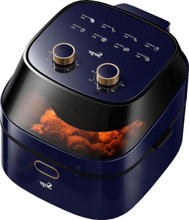 Luchtfriteuse XXL Airfryer Gezond Lekker Koken Gelijkmatig en Knapperig 7 Liter Electric Blue