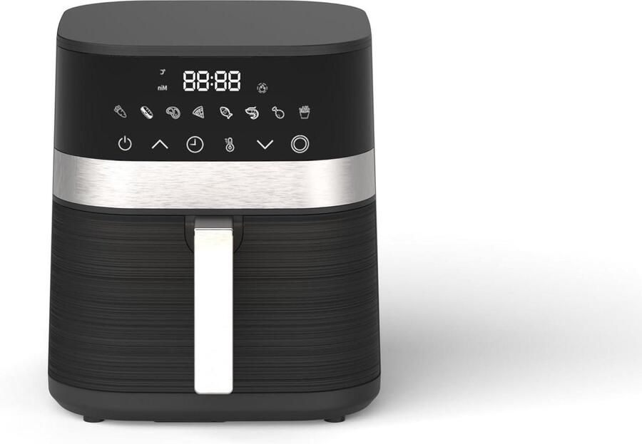Luchtfriteuse zonder olie Airfryer Heteluchtfriteuse Gezond Koken Snelle Bereiding 6 Liter Zwart