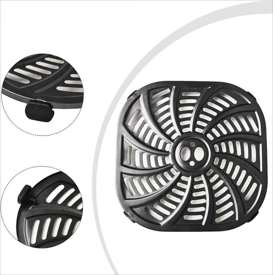 Luchtgefrituurde plaat lade air fryer accessoires lade vervanging met veiligheid hoek beschermers 8 9 x 8 9 inch 9 6 x 9 6 inch (22 6 x 22 6 cm)