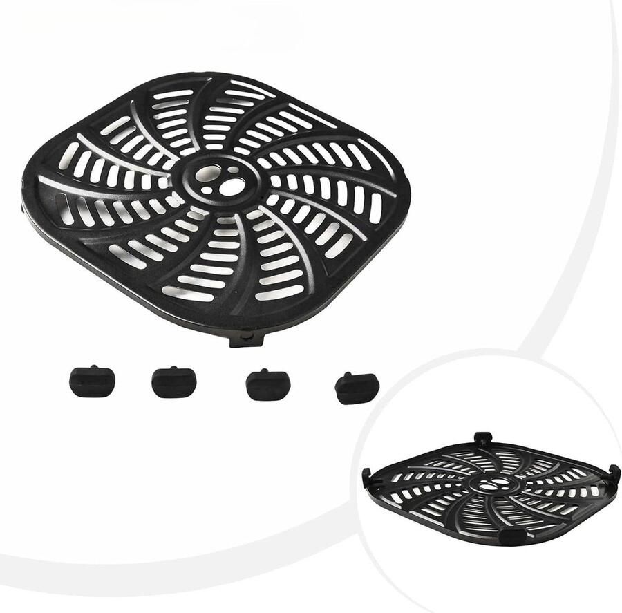 Luchtgefrituurde plaat lade air fryer accessoires lade vervanging met veiligheid hoek beschermers 8 9 x 8 9 inch 9 6 x 9 6 inch (24 4 x 24 4 cm)
