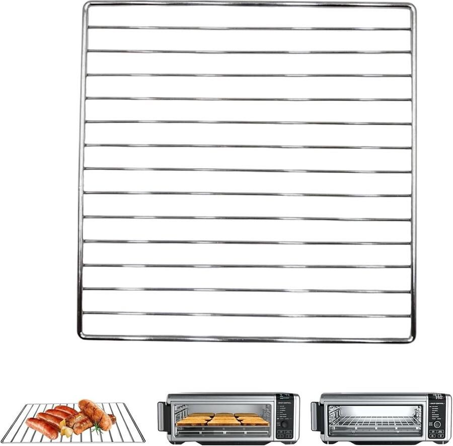 Luchtkoker Rek Friteuse Accessoire Oven Rooster Gezond Koken Roestvrij Staal 34 x 343 cm Zilver