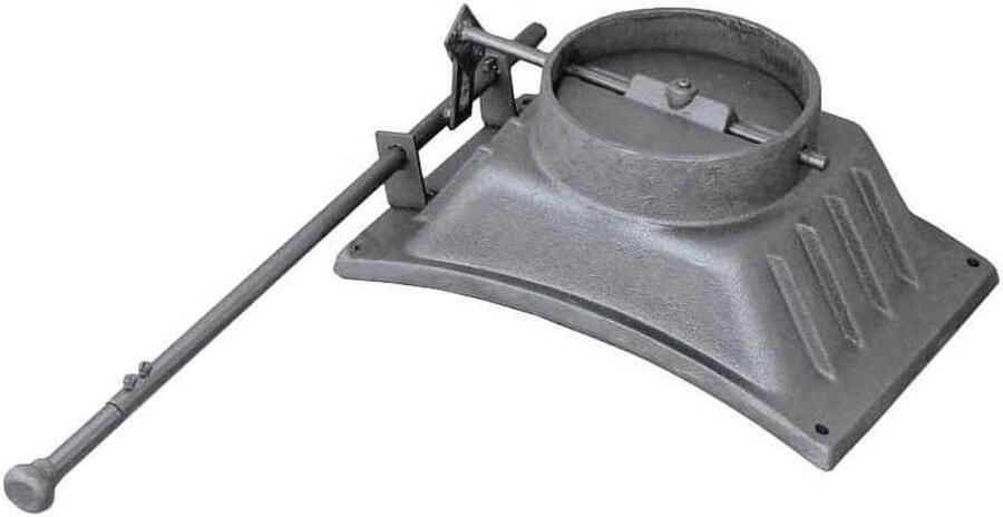 Luchtregeling Smoorschuiver Rookgashendel Oven Pizzaoven Temperatuur Gietijzeren Constructie 180 mm Diameter Zwart Metallic