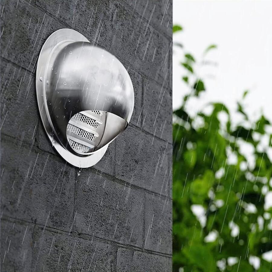 Luchtventilatiekap Afzuigkap Rooster Ventilatie Buiten Weerbestendig Lamellen 150 mm Diameter Grijs