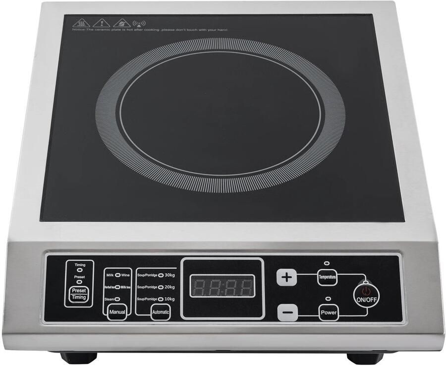 LUMÈ STORE Inductiekookplaat – Elektrische Kookplaat – 3500W – 8 Standen – Touchscreen – Timer – Microkristallijn Glas – Zwart