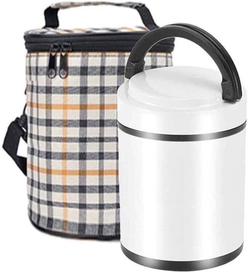 Lunch Box Thermos Container Warme Maaltijd Lekvrij Ontwerp 3 Liter Wit