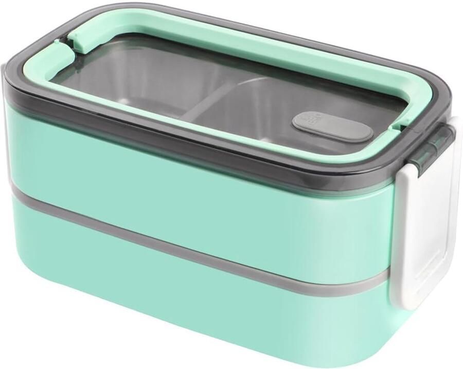 Lunchbox met 3 vakken broodtrommel magnetronbestendig roestvrij staal thermische bentobox voor volwassenen brooddoos metaal lekvrij BPA-vrij lunchbox