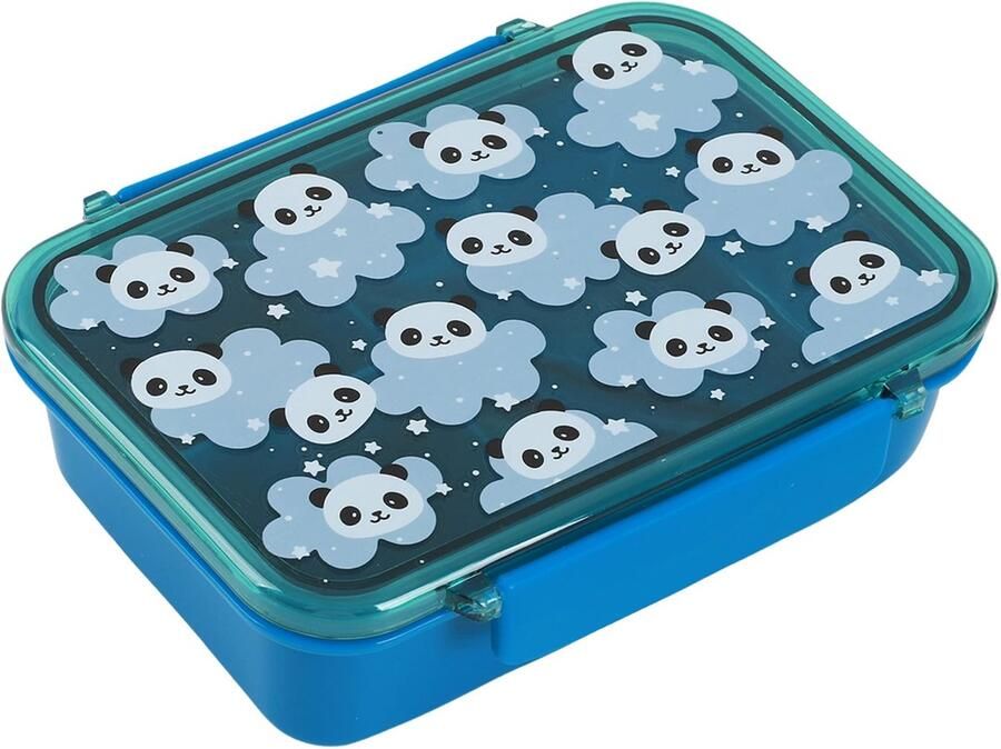 Lunchbox met scheidingswand vork en lepel 18 5 x 13 4 x 6 cm (PANDA)