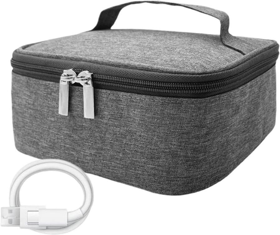 Lunchbox Opwarmer Verwarmde Tas Warme Maaltijden 3 Temperatuurstanden 21 cm Zwart