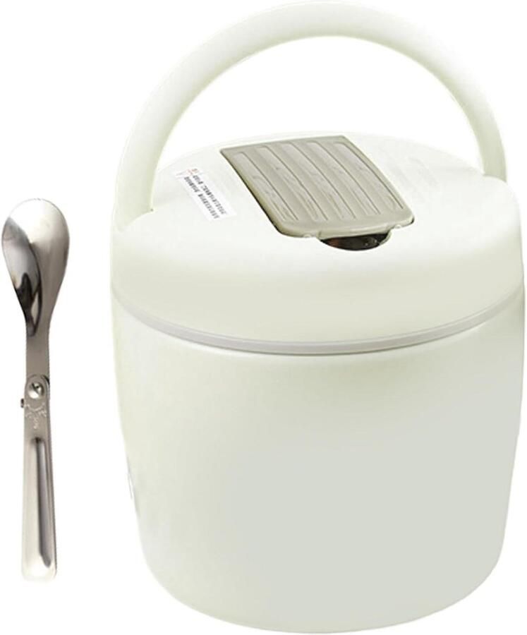 Lunchbox Roestvrij Staal Voedselcontainer Warm Maaltijden Meenemen Constante Temperatuurregeling 1.2 Liter Beige
