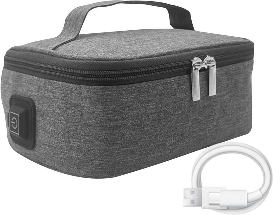 Lunchbox Verwarmer Warmhoudtas Maaltijd Opwarmen Drie Temperatuurstanden 21 cm Zwart
