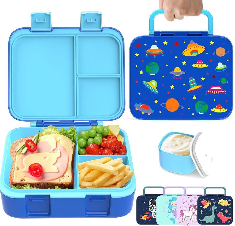 Lunchbox voor kinderen bento-dozen voedselopslagcontainer met meerdere compartimenten voor jongens meisjes kinderen volwassenen werk terug naar school