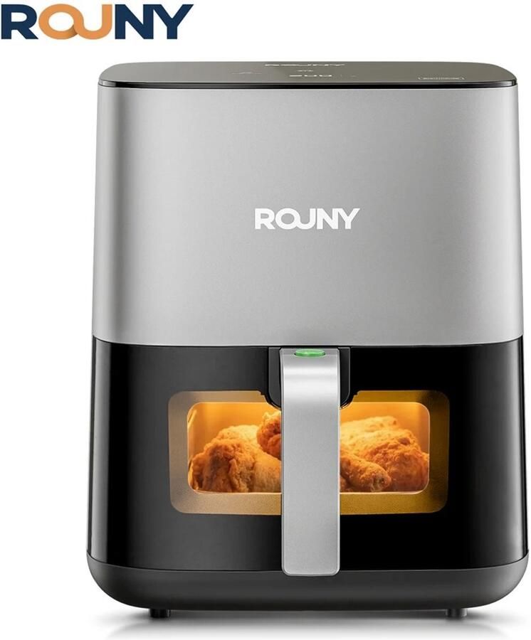 Lunekiss Airfryer 5L met kijkvenster – Touchscreen – 1450W – Voorinstellingen – Anti-aanbakmand – Timer & Temperatuur