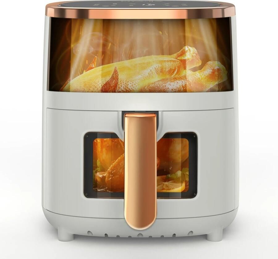 Lunekiss multifunctionele luchtfriteuse 6L – 1800W – digitaal display – kijkvenster – 8 programma s – airfryer