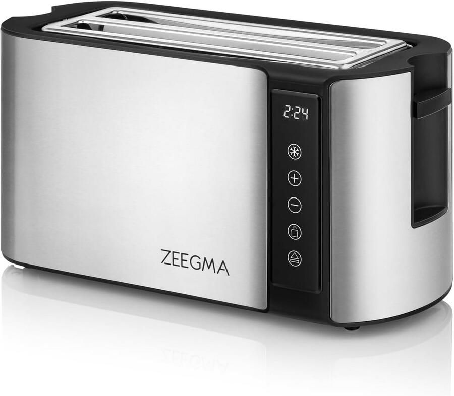 Luxe 4-Sleufs Broodrooster met Touchbediening en Opzetrek RVS
