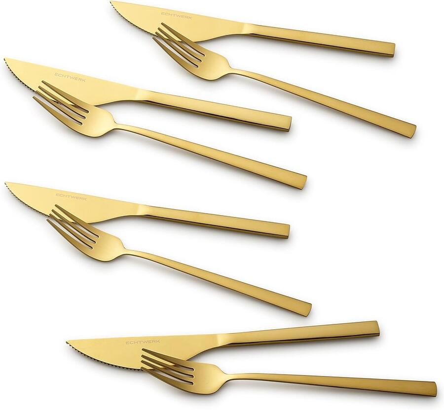 Luxe 8-delige Pizza- en Steakbestekset RVS voor 4 Personen