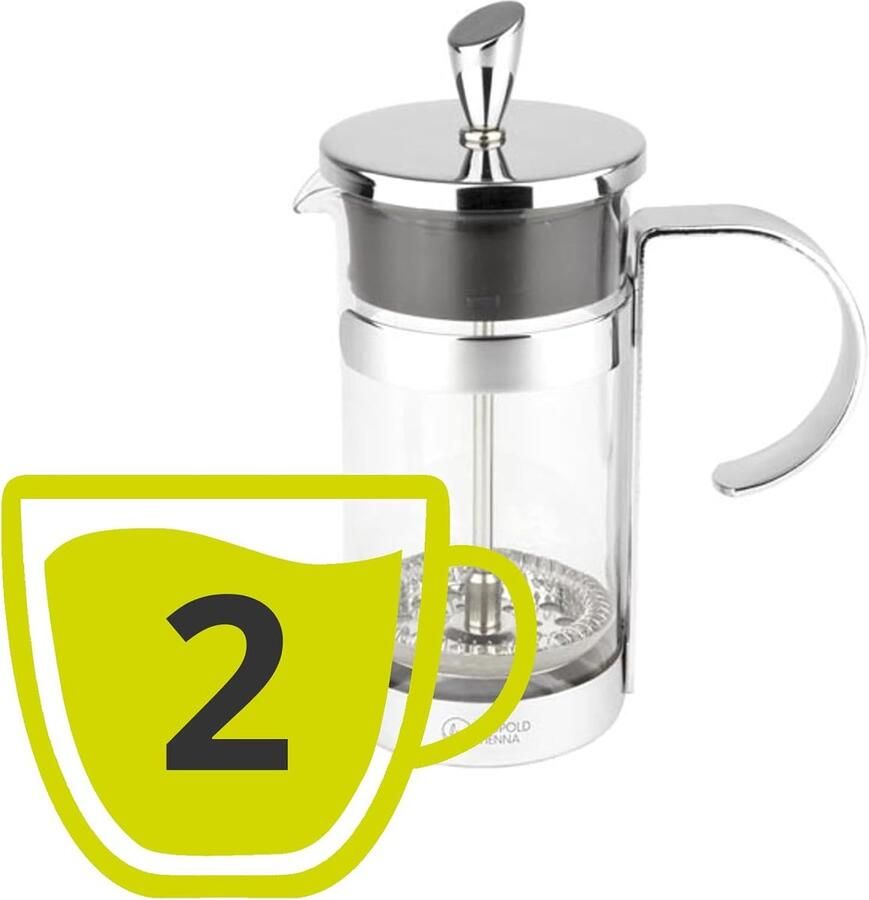 Luxe French Press Koffiezetapparaat Zetten Verse Koffie Bereiden Handmatige Sterkte Bepaling 350 Milliliter Zwart RVS