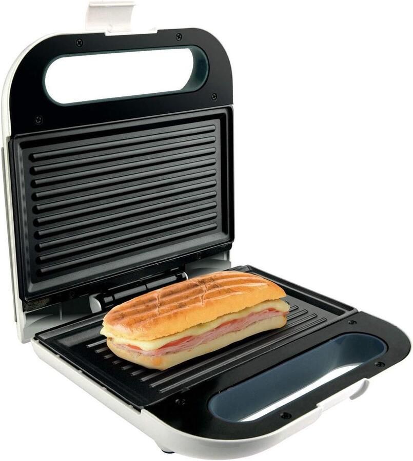 Luxe Sandwichmaker Tosti Apparaat Snelle Lunch Antiaanbakplaten 21.5x12.5 cm Zwart