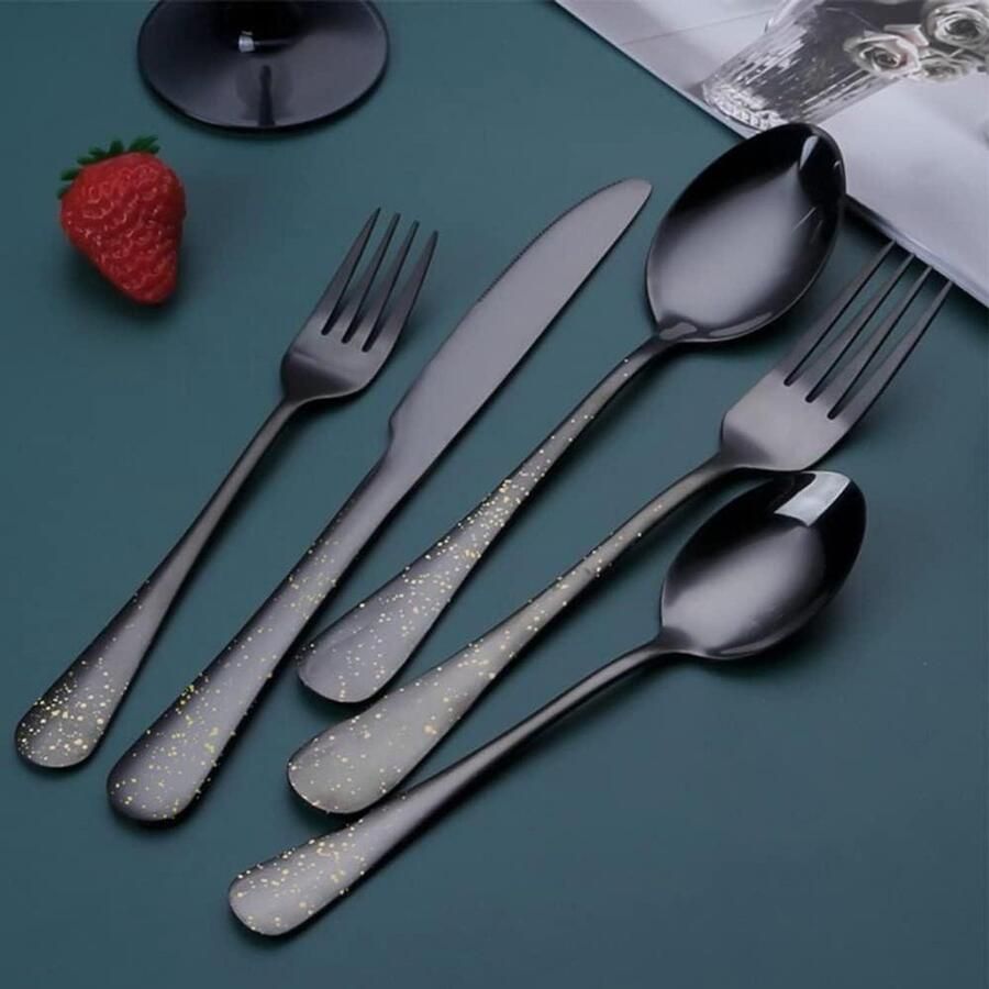 Luxury Polished Silver Dinner Cutlery Set Cutlery Ideal for Home Restaurant Hotel Halloween Anniversary Candlelight Dinner Family Gatherings - Foto 2