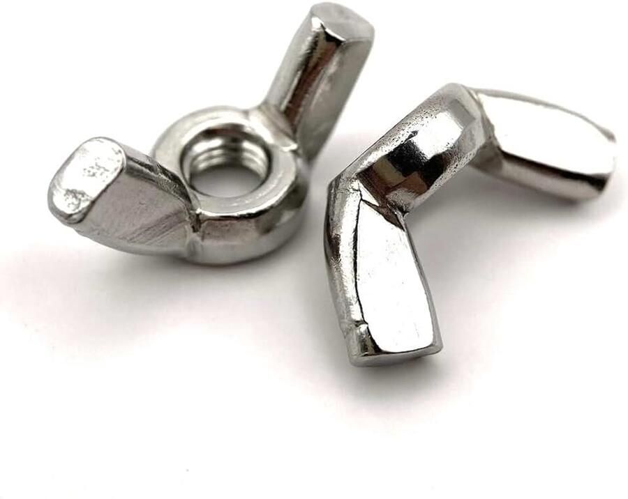 M3 roestvrij stalen oormoeren vleugelmoeren roestvrijstalen schroeven A2 (V2A 304) Amerikaanse vorm: set van 10 stuks Premium Fixation