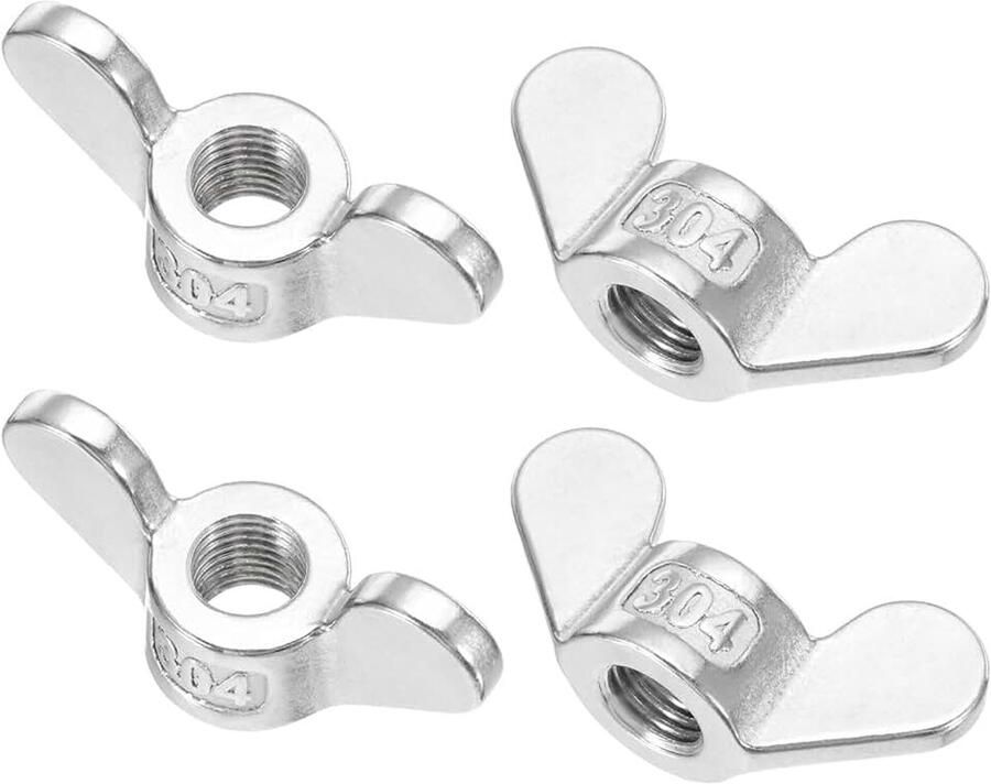 M16 vleugelmoer 4 stuks 304 roestvrij stalen vlindermoer twist bevestigingsonderdelen gladde afwerking vleugelmoeren voor reparatie techniek 4 stuks