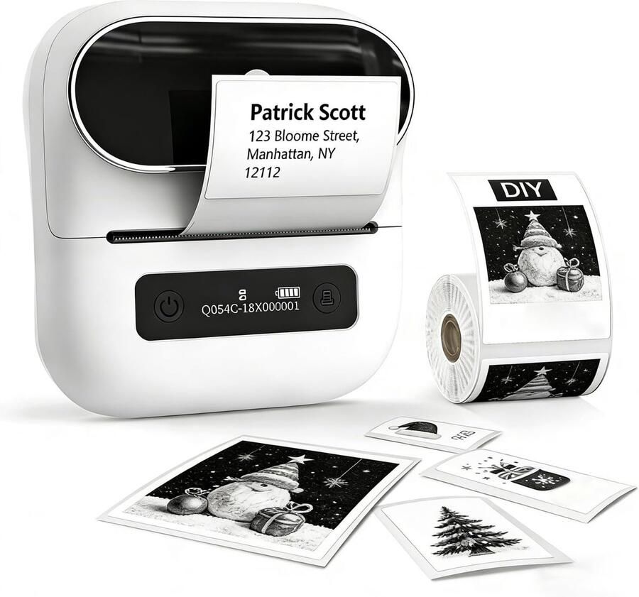 M220 labelprinter bluetooth draagbaar etiketteerapparaat Bluetooth thermo-labelprinter voor barcode detailhandel kleine bedrijven met telefoons en pc-systeem wit