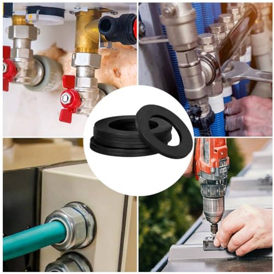 M3 Black Washers 50pcs Flat Body Washers Seal Carbon Steel For Screws Nuts Threaded Rod 7mm x 0.5mm