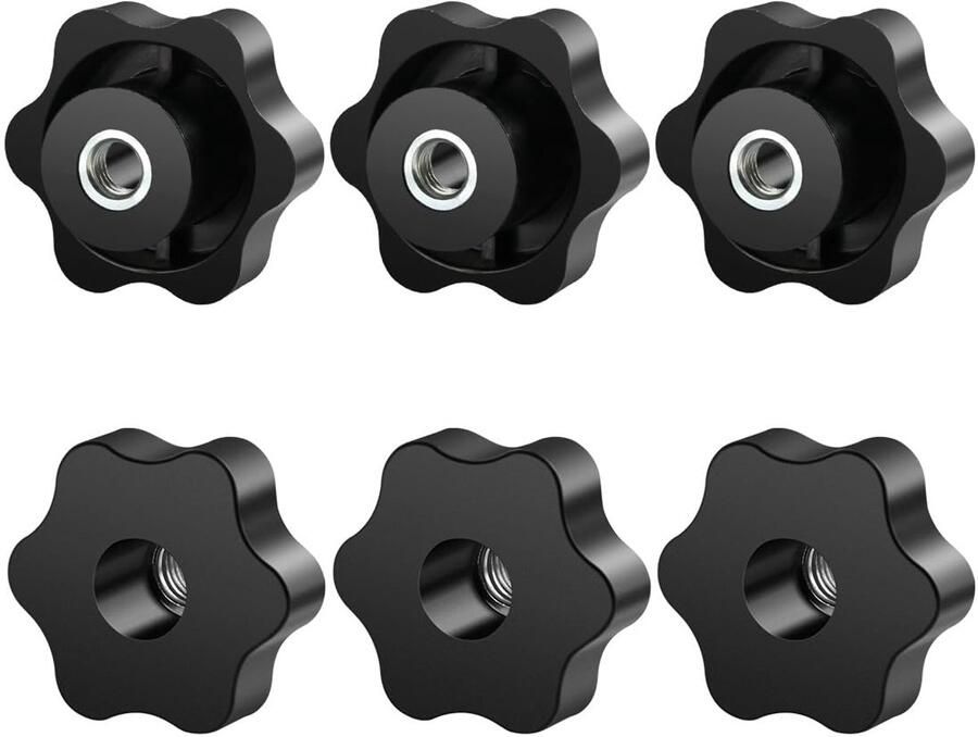M8 6 stuks vleugelmoer buitendiameter 50 mm kartelschroef binnendraad verzinkt ijzer stergreep voor machines en installaties fitnessapparatuur gereedschapsmachines