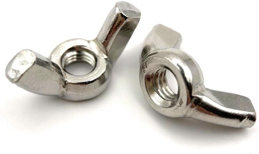 M8 roestvrij stalen oormoeren vleugelmoeren roestvrijstalen schroeven A2 (V2A 304) Amerikaanse vorm: set van 20 stuks Premium Fixation - Foto 2