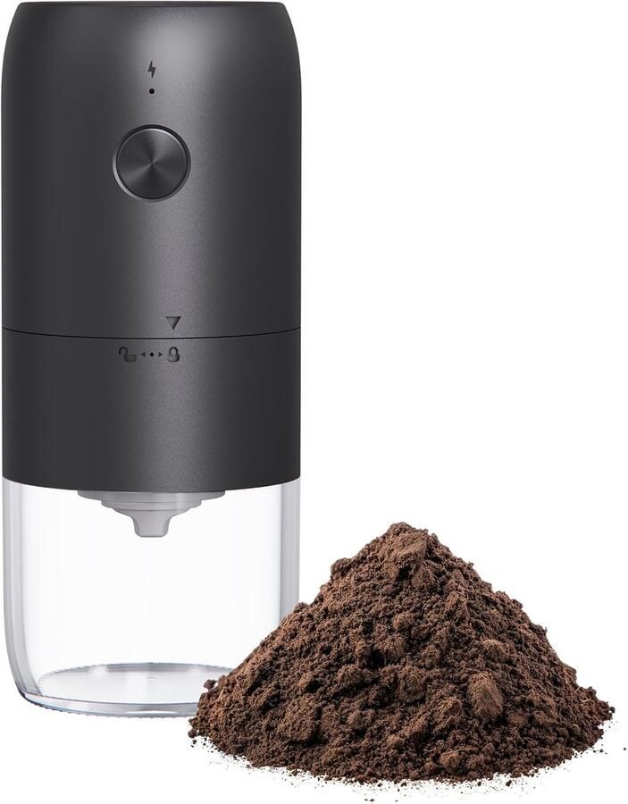 Maalmolen Koffiemolen Electrisch Draagbare Automatische Koffiemolen Compacte Maalschijf Instelbare Maalgraad Multi-Maalstand Voor Koffie Kruiden En Noten Zwart