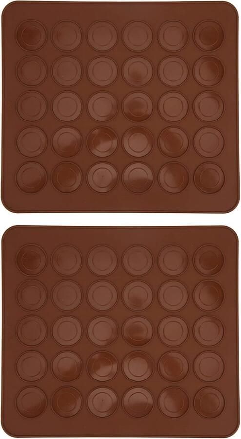 Macaron Bakmat Bakplaat Accessoire Thuis Bakken Antiaanbaklaag 30 Gaten Koffiekleur - Foto 1