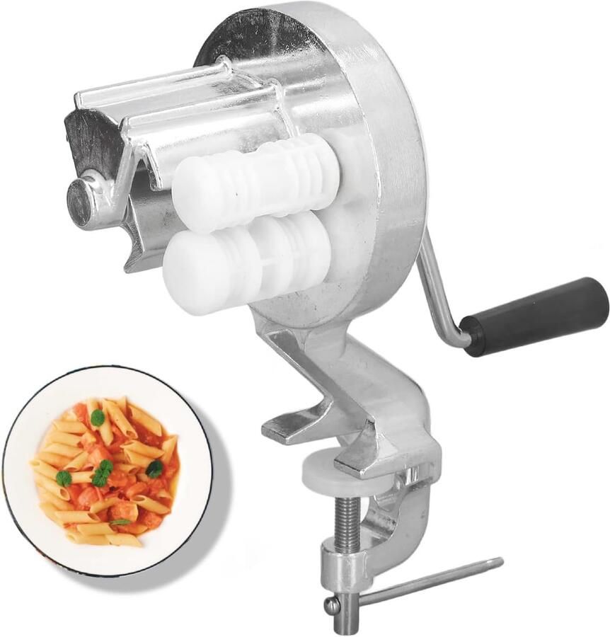 Macaroni Maker Pastamaker Zelf Pasta Maken Handmatig Bedienbaar 25 cm Hoog Zilverkleurig