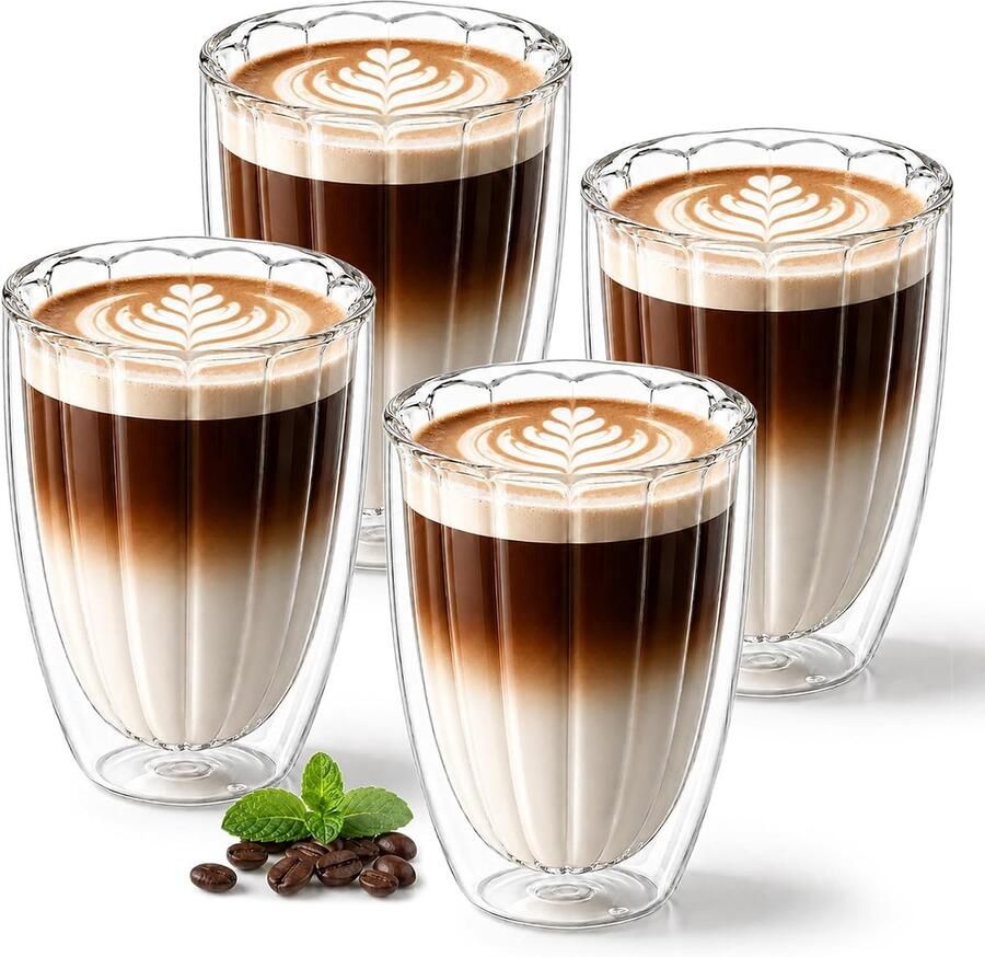 Macchiato glazen dubbelwandige koffieglazen cappuccino glazen ijskoffie kopjes thermoglazen