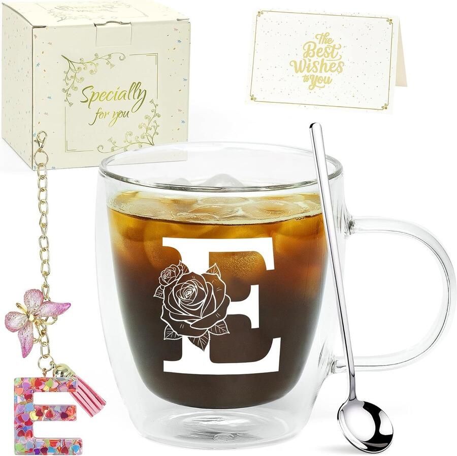 Macchiato-glazen gepersonaliseerde cadeaus voor vrouwen mok gepersonaliseerd voor vrouwen Kerstmis Valentijnsdag voor haar (E)
