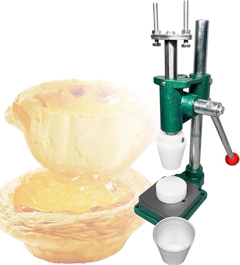 Machine Eiertaartbodems Taartvormer Vormpjes Bakken Maken Handmatig Hefboomprincipe 74 mm Wit