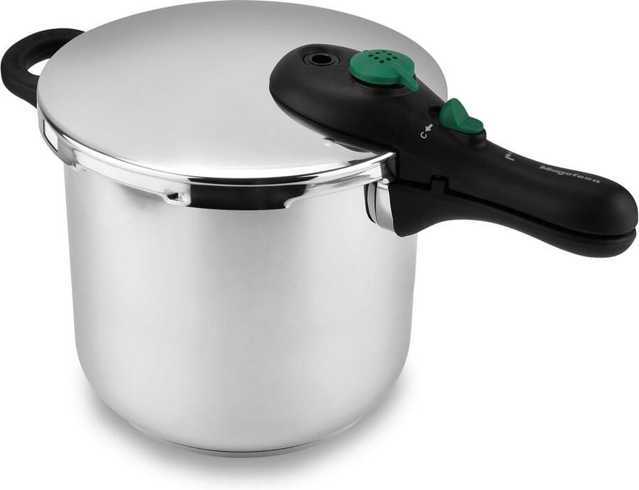 MAGEFESA Dynamic pressure cooker super fast easy to use stainless steel 18 10 suitable for all types of stoves including induction (7.5 l)