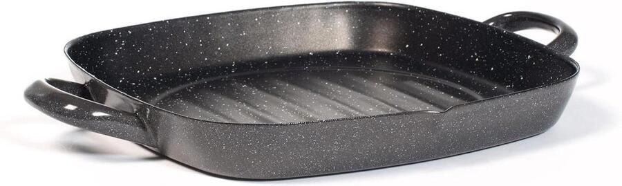 Magefesa Grillpan Steenpan Vierkant Gezond Grillen Dubbel Versterkte Anti-aanbaklaag 28 x 28 cm Wit
