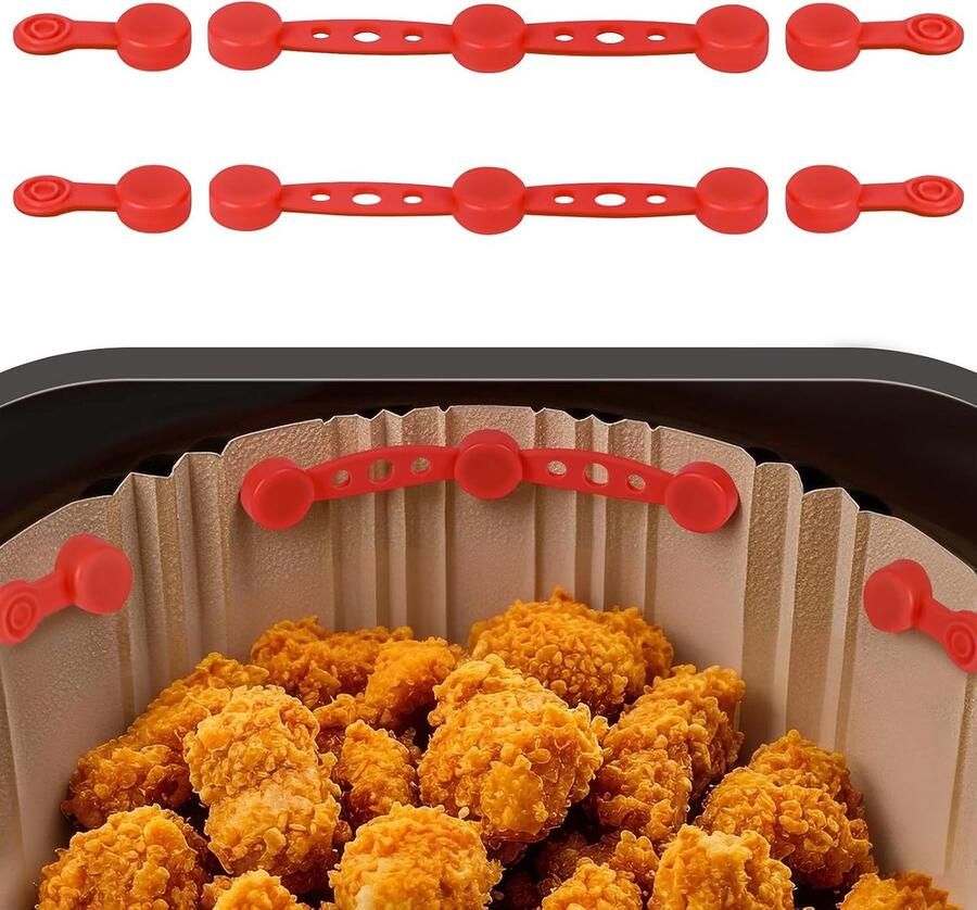 Magneet siliconen gesp magnetische Airfryer gespen kookgereedschap hoge temperatuurbestendigheid voor bakpapier bevestigen voorkom dat bakpapier verschuift rood