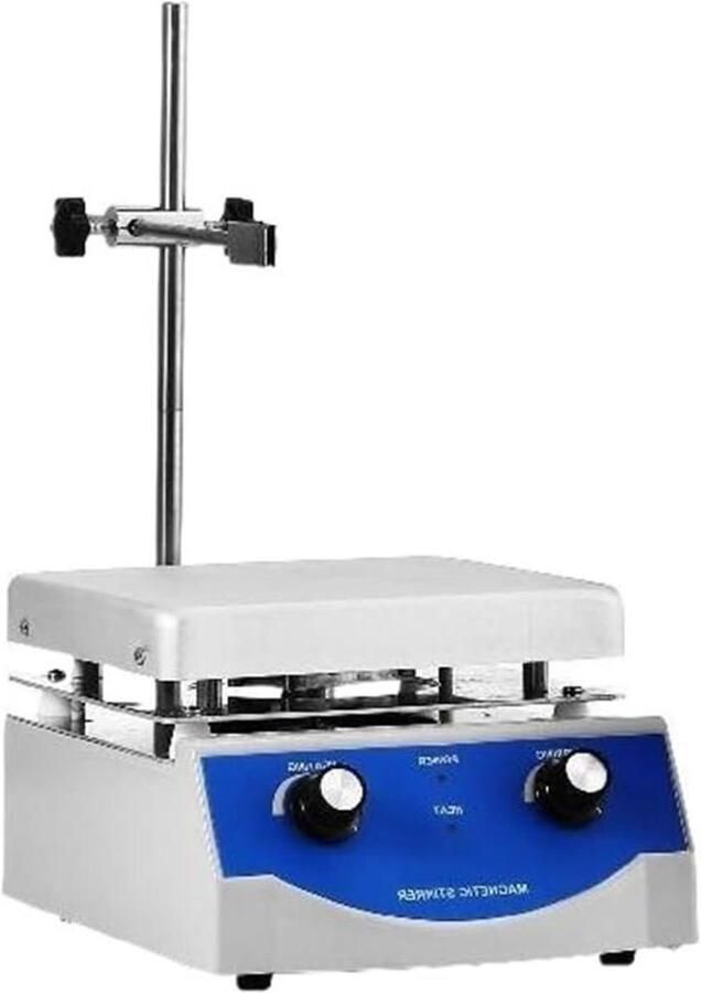 Magneetroerder Hete Plaat Mixer Schudbeker Vloeistoffen Mengen Dubbele Functie 3000ML Zilver