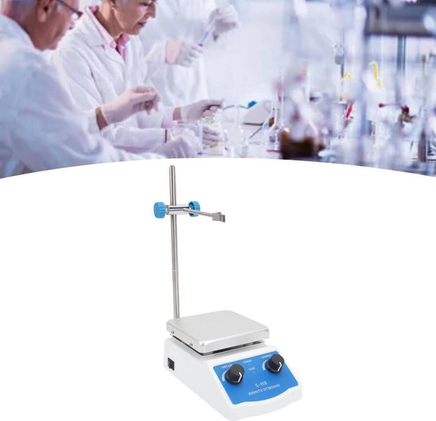 Magneetroerder Hot Plate Mixer 2000 Ml Roercapaciteit Laboratoriumroerders Kookplaat 180 W Maximaal 662 ℉ 350 ℃ 100‑1600 RPM Traploos Instelbaar EU-stekker 220V Laboratorium Gebruik