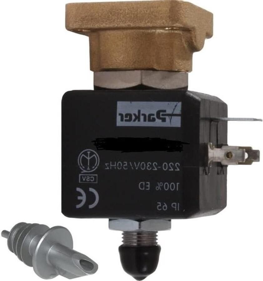 Magneetventiel met Tuit Groepsventiel Flavourschenker Espressomachine Reparatie Origineel Onderdeel 220-230 V Zilver