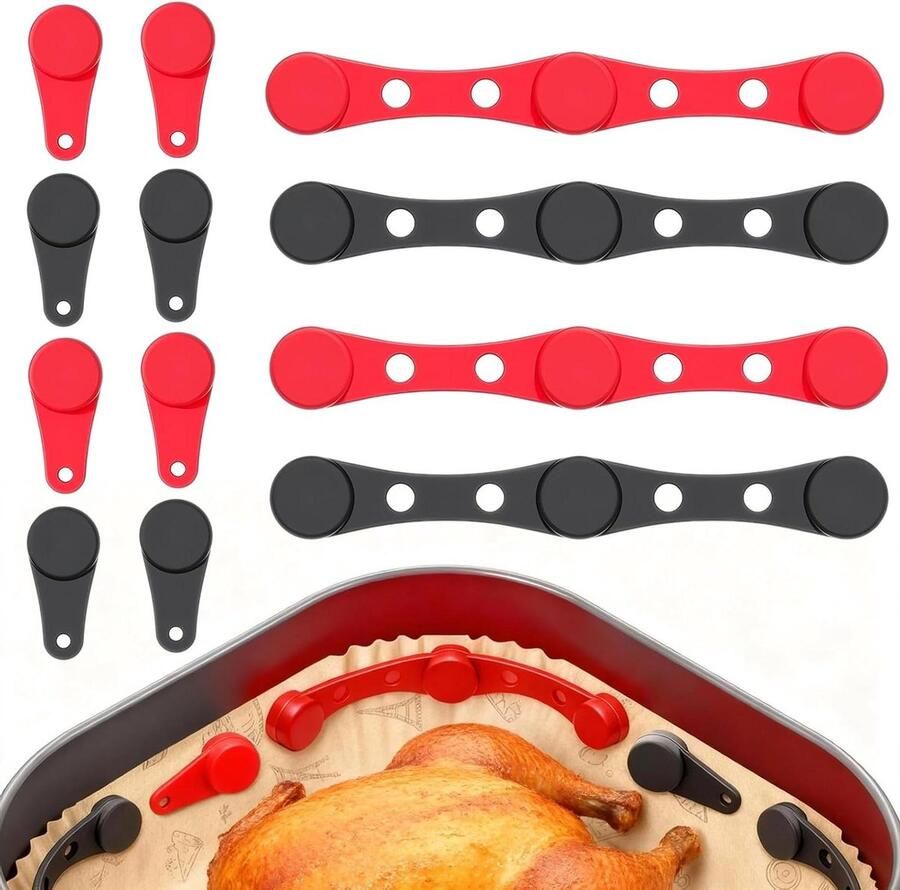 Magneten Airfryer Bakpapier Airfryer Accessoires Keuken Organisatie Hittebestendig Materiaal 139 x 10 x 22 cm Zwart